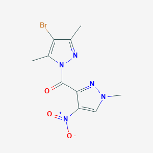 molecular formula C10H10BrN5O3 B5560513 (4-bromo-3,5-dimethyl-1H-pyrazol-1-yl)(1-methyl-4-nitro-1H-pyrazol-3-yl)methanone 