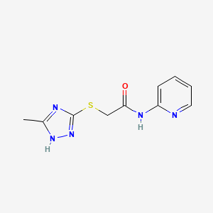 molecular formula C10H11N5OS B5560527 2-[(5-methyl-4H-1,2,4-triazol-3-yl)sulfanyl]-N-(pyridin-2-yl)acetamide 
