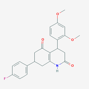 molecular formula C23H22FNO4 B5560649 4-(2,4-DIMETHOXYPHENYL)-7-(4-FLUOROPHENYL)-1,2,3,4,5,6,7,8-OCTAHYDROQUINOLINE-2,5-DIONE 