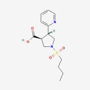 molecular formula C14H20N2O4S B5560807 (3S,4S)-1-butylsulfonyl-4-pyridin-2-ylpyrrolidine-3-carboxylic acid 