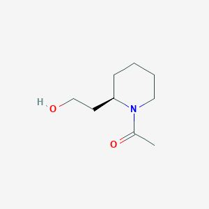 molecular formula C9H17NO2 B055609 1-[(2R)-2-(2-Hydroxyethyl)piperidin-1-YL]ethanone CAS No. 111479-25-5