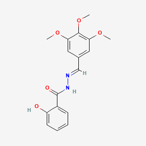 molecular formula C17H18N2O5 B5560927 2-hydroxy-N'-[(E)-(3,4,5-trimethoxyphenyl)methylidene]benzohydrazide 