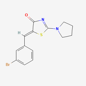 molecular formula C14H13BrN2OS B5560965 5-[(Z)-1-(3-BROMOPHENYL)METHYLIDENE]-2-(1-PYRROLIDINYL)-1,3-THIAZOL-4-ONE 