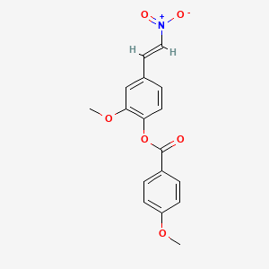 molecular formula C17H15NO6 B5561179 [2-methoxy-4-[(E)-2-nitroethenyl]phenyl] 4-methoxybenzoate 