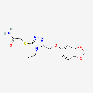 molecular formula C14H16N4O4S B5561198 2-({5-[(2H-1,3-BENZODIOXOL-5-YLOXY)METHYL]-4-ETHYL-4H-1,2,4-TRIAZOL-3-YL}SULFANYL)ACETAMIDE 