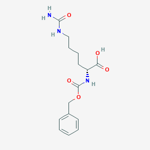 molecular formula C15H21N3O5 B556142 (R)-2-(((Benzyloxy)carbonyl)amino)-6-ureidohexanoic acid CAS No. 218938-56-8