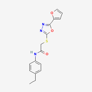 molecular formula C16H15N3O3S B5561485 N-(4-ethylphenyl)-2-[[5-(furan-2-yl)-1,3,4-oxadiazol-2-yl]sulfanyl]acetamide 