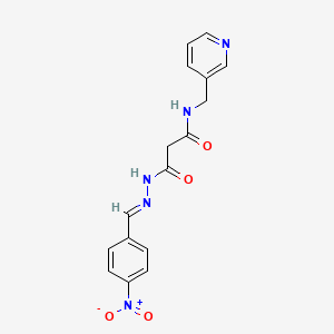 molecular formula C16H15N5O4 B5561589 N'-[(E)-(4-nitrophenyl)methylideneamino]-N-(pyridin-3-ylmethyl)propanediamide 