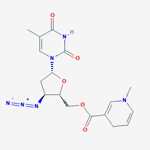 molecular formula C17H20N6O5 B055618 5'-(1,4-Dihydro-1-methyl-3-pyridinylcarbonyl)-3'-azido-3'-deoxythymidine CAS No. 116333-41-6