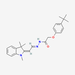 molecular formula C25H31N3O2 B5561944 2-(4-tert-butylphenoxy)-N-[(E)-[(2E)-2-(1,3,3-trimethylindol-2-ylidene)ethylidene]amino]acetamide 