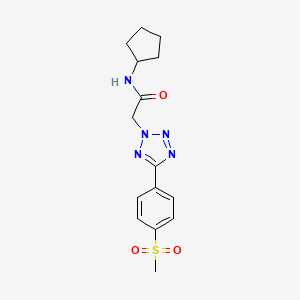 molecular formula C15H19N5O3S B5562047 N-CYCLOPENTYL-2-[5-(4-METHANESULFONYLPHENYL)-2H-1,2,3,4-TETRAZOL-2-YL]ACETAMIDE 