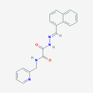 molecular formula C19H16N4O2 B5562086 N'-[(E)-naphthalen-1-ylmethylideneamino]-N-(pyridin-2-ylmethyl)oxamide 