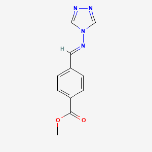 molecular formula C11H10N4O2 B5562113 (E)-methyl 4-(((4H-1,2,4-triazol-4-yl)imino)methyl)benzoate 