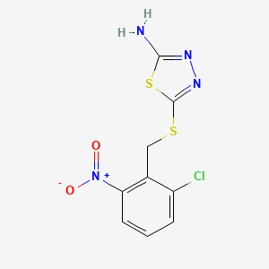 molecular formula C9H7ClN4O2S2 B5562117 5-[(2-chloro-6-nitrophenyl)methylsulfanyl]-1,3,4-thiadiazol-2-amine 