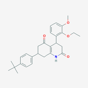 molecular formula C28H33NO4 B5562352 7-[4-(TERT-BUTYL)PHENYL]-4-(2-ETHOXY-3-METHOXYPHENYL)-4,6,7,8-TETRAHYDRO-2,5(1H,3H)-QUINOLINEDIONE 