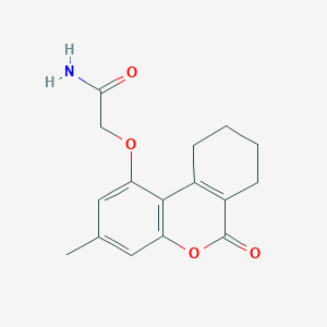molecular formula C16H17NO4 B5562504 2-({3-methyl-6-oxo-6H,7H,8H,9H,10H-cyclohexa[c]chromen-1-yl}oxy)acetamide CAS No. 304896-85-3