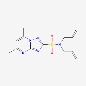 molecular formula C13H17N5O2S B5562505 5,7-DIMETHYL-N,N-BIS(PROP-2-EN-1-YL)-[1,2,4]TRIAZOLO[1,5-A]PYRIMIDINE-2-SULFONAMIDE 