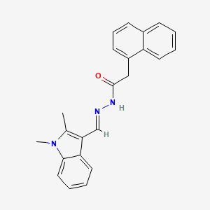 molecular formula C23H21N3O B5562607 N-[(E)-(1,2-dimethylindol-3-yl)methylideneamino]-2-naphthalen-1-ylacetamide 
