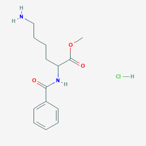 molecular formula C14H20N2O3*HCl B556264 (S)-Methyl 6-amino-2-benzamidohexanoate hydrochloride CAS No. 14280-01-4