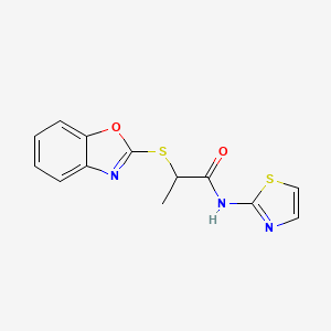 2-(1,3-benzoxazol-2-ylthio)-N-1,3-thiazol-2-ylpropanamide