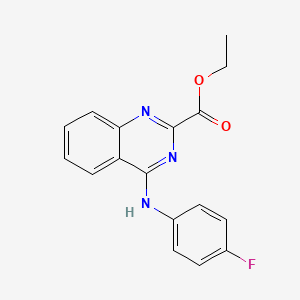molecular formula C17H14FN3O2 B5562858 Ethyl 4-(4-fluoroanilino)quinazoline-2-carboxylate 