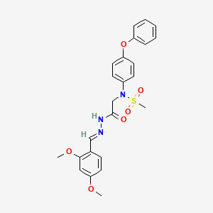 molecular formula C24H25N3O6S B5562952 N-({N'-[(E)-(2,4-DIMETHOXYPHENYL)METHYLIDENE]HYDRAZINECARBONYL}METHYL)-N-(4-PHENOXYPHENYL)METHANESULFONAMIDE 