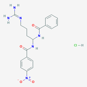 molecular formula C19H22ClN6O4- B556300 N-(5-Guanidino-1-((4-nitrophenyl)amino)-1-oxopentan-2-yl)benzamide hydrochloride CAS No. 911-77-3