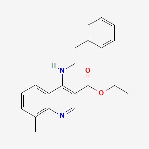 molecular formula C21H22N2O2 B5563011 Ethyl 8-methyl-4-[(2-phenylethyl)amino]quinoline-3-carboxylate 