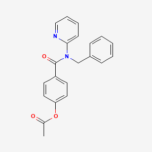 molecular formula C21H18N2O3 B5563100 4-[Benzyl(pyridin-2-yl)carbamoyl]phenyl acetate 