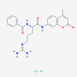 molecular formula C23H26ClN5O4 B556313 Nalpha-Benzoyl-L-arginine-7-amido-4-methylcoumarin hydrochloride CAS No. 83701-04-6