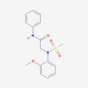 molecular formula C16H18N2O4S B5563132 2-[N-(2-METHOXYPHENYL)METHANESULFONAMIDO]-N-PHENYLACETAMIDE 