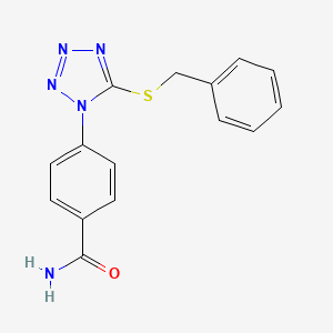 molecular formula C15H13N5OS B5563179 4-[5-(BENZYLSULFANYL)-1H-1,2,3,4-TETRAZOL-1-YL]BENZAMIDE 