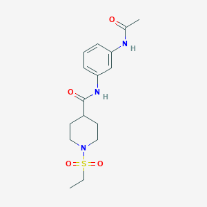 molecular formula C16H23N3O4S B5563248 N-[3-(acetylamino)phenyl]-1-(ethylsulfonyl)piperidine-4-carboxamide 