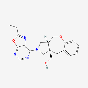 molecular formula C20H22N4O3 B5563265 [(3aS,10aS)-2-(2-ethyl-[1,3]oxazolo[5,4-d]pyrimidin-7-yl)-3,3a,4,10-tetrahydro-1H-[1]benzoxepino[3,4-c]pyrrol-10a-yl]methanol 