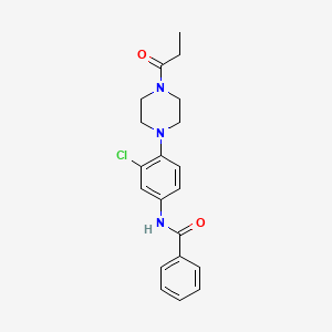 molecular formula C20H22ClN3O2 B5563769 N-[3-chloro-4-(4-propanoylpiperazin-1-yl)phenyl]benzamide 