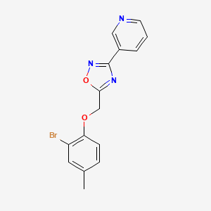 molecular formula C15H12BrN3O2 B5563805 3-{5-[(2-bromo-4-methylphenoxy)methyl]-1,2,4-oxadiazol-3-yl}pyridine 