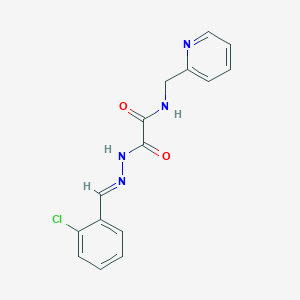molecular formula C15H13ClN4O2 B5563896 N'-[(E)-(2-chlorophenyl)methylideneamino]-N-(pyridin-2-ylmethyl)oxamide 