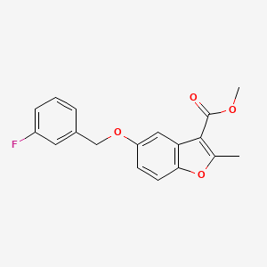 molecular formula C18H15FO4 B5563925 Methyl 5-[(3-fluorophenyl)methoxy]-2-methyl-1-benzofuran-3-carboxylate 