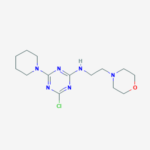 molecular formula C14H23ClN6O B5563962 N-(4-CHLORO-6-PIPERIDINO-1,3,5-TRIAZIN-2-YL)-N-(2-MORPHOLINOETHYL)AMINE 