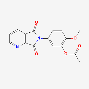 molecular formula C16H12N2O5 B5564001 5-{5,7-DIOXO-5H,6H,7H-PYRROLO[3,4-B]PYRIDIN-6-YL}-2-METHOXYPHENYL ACETATE 