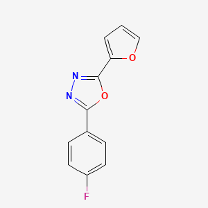 molecular formula C12H7FN2O2 B5564198 2-(4-Fluorophenyl)-5-(furan-2-yl)-1,3,4-oxadiazole 