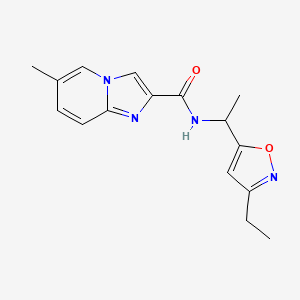 molecular formula C16H18N4O2 B5564228 N-[1-(3-ethyl-5-isoxazolyl)ethyl]-6-methylimidazo[1,2-a]pyridine-2-carboxamide 
