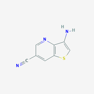 molecular formula C8H5N3S B055643 3-Aminothieno[3,2-b]pyridine-6-carbonitrile CAS No. 116538-96-6