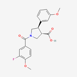 molecular formula C20H20FNO5 B5564330 (3S,4R)-1-(3-fluoro-4-methoxybenzoyl)-4-(3-methoxyphenyl)pyrrolidine-3-carboxylic acid 