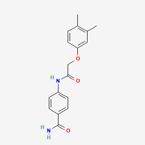 molecular formula C17H18N2O3 B5564375 4-[2-(3,4-Dimethylphenoxy)acetamido]benzamide 