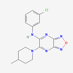molecular formula C16H17ClN6O B5564381 N-(3-CHLOROPHENYL)-6-(4-METHYLPIPERIDIN-1-YL)-[1,2,5]OXADIAZOLO[3,4-B]PYRAZIN-5-AMINE 