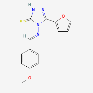 molecular formula C14H12N4O2S B5564402 5-(2-FURYL)-4-((4-METHOXYBENZYLIDENE)AMINO)-4H-1,2,4-TRIAZOLE-3-THIOL 
