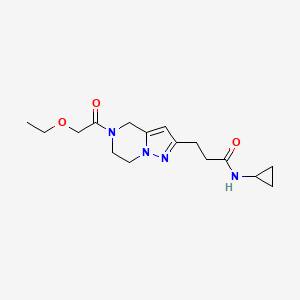 molecular formula C16H24N4O3 B5564473 N-cyclopropyl-3-[5-(ethoxyacetyl)-4,5,6,7-tetrahydropyrazolo[1,5-a]pyrazin-2-yl]propanamide 