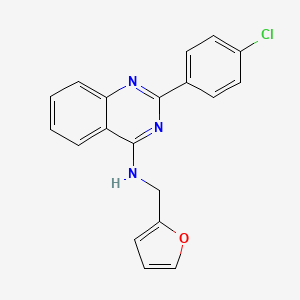 molecular formula C19H14ClN3O B5564499 2-(4-chlorophenyl)-N-(furan-2-ylmethyl)quinazolin-4-amine 
