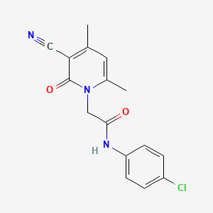 molecular formula C16H14ClN3O2 B5564514 N-(4-CHLOROPHENYL)-2-(3-CYANO-4,6-DIMETHYL-2-OXO-1,2-DIHYDROPYRIDIN-1-YL)ACETAMIDE 